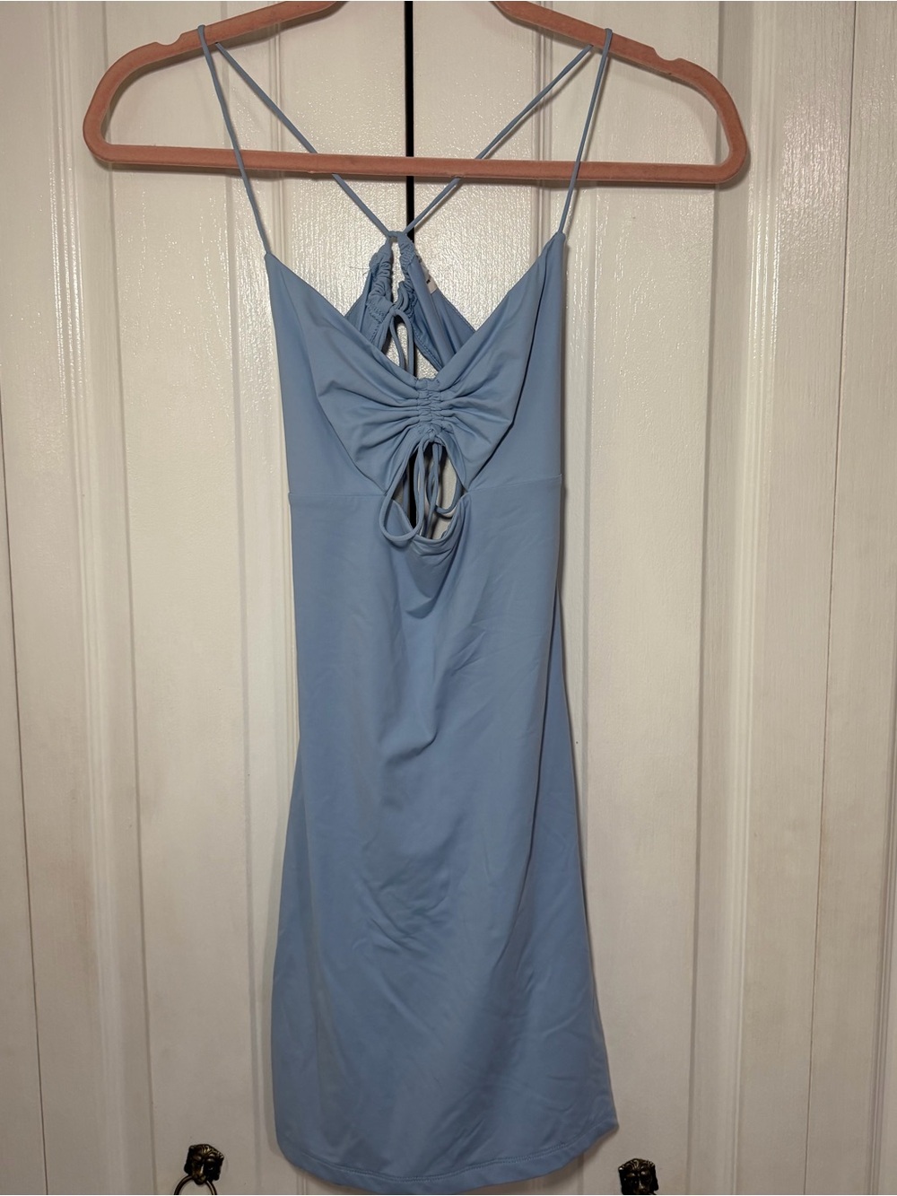 Light Blue Tie-Back body con Garage dress